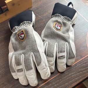 Hestra Black and Cream Men's Gloves
